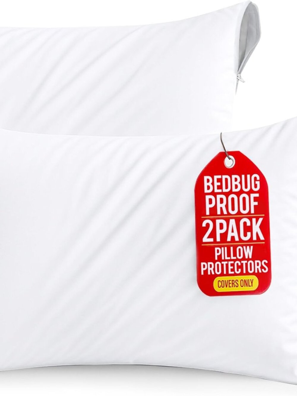 Set of 2 Pillow Protectors with Zipper, Bed Bug and Dust Mite Proof